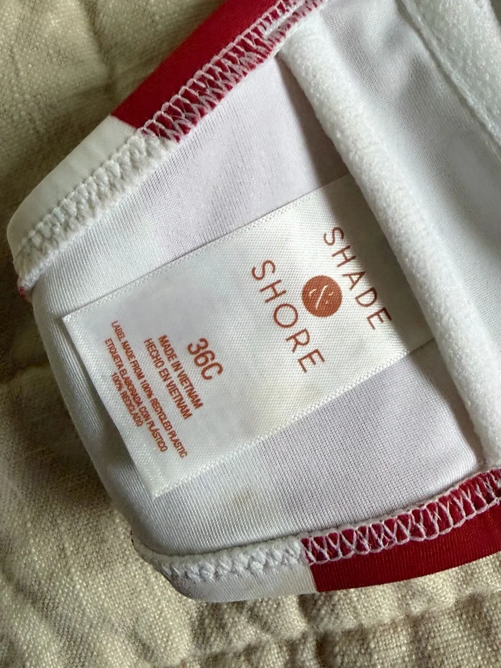 SHADE & SHORE Red Stripe Underwire Swim Top 36C